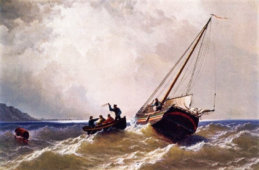Tow Boat And Sloop by William Bradford