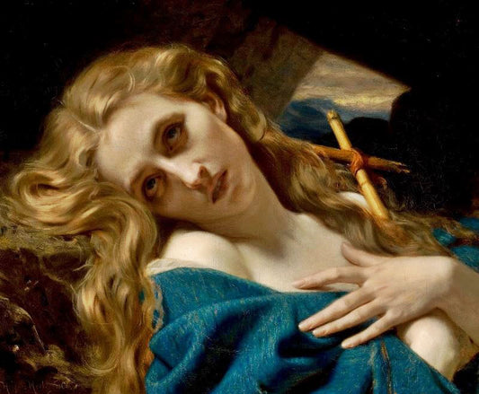 Mary Magdalene In The Cave by Hugues Merle
