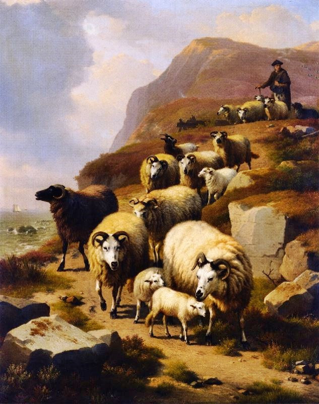 A Shepherd And His Flock by Eugene Verboeckhoven