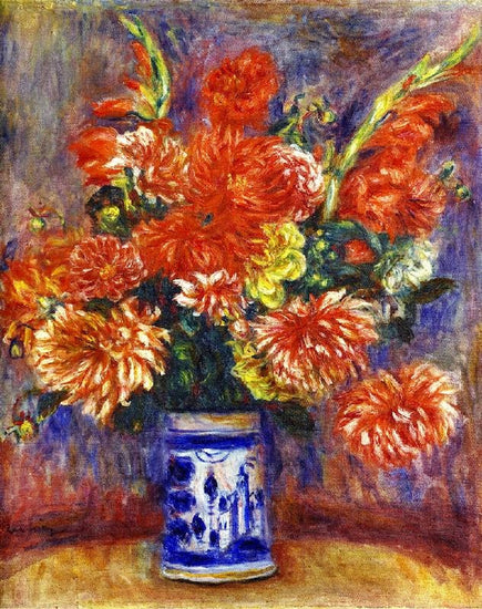 Gladiolas And Dahlias by Pierre Auguste Renoir