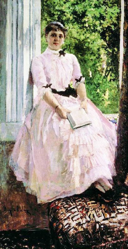 Portrait Of The Actress Tatiana Lyubatovich. by Constantin Alexeevich Korovin