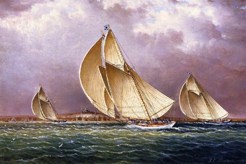 Sailing In Boston Harbor by James E. Buttersworth