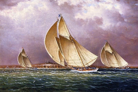 Sailing In Boston Harbor by James E. Buttersworth