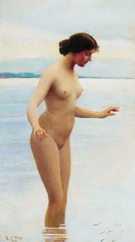 In The Water by Eugene de Blaas
