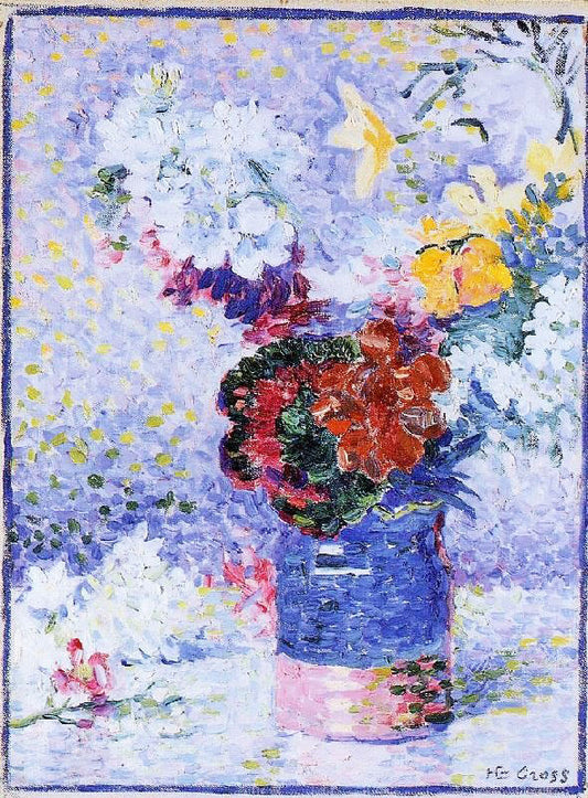 Flowers In A Glass by Henri Edmond Cross