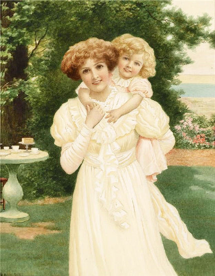 Mother And Child In The Garden by Herbert Blande Sparks