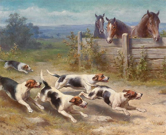 Jack Russell Chasing Pack by Carl Reichert