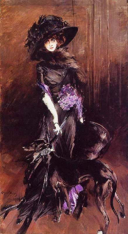 Portrait Of The Marchesa Luisa Casati, With A Greyhound by Giovanni Boldini