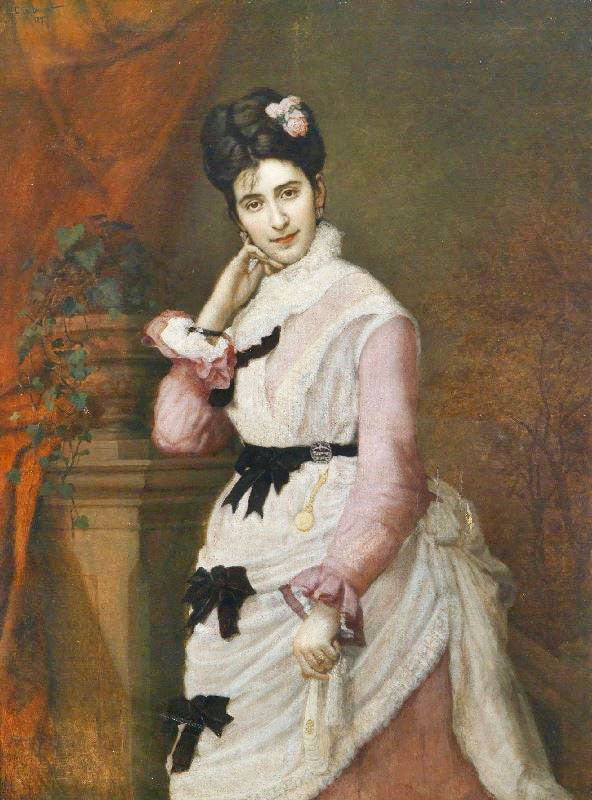 Portrait Of A Lady With Roses by Eduard Charlemont