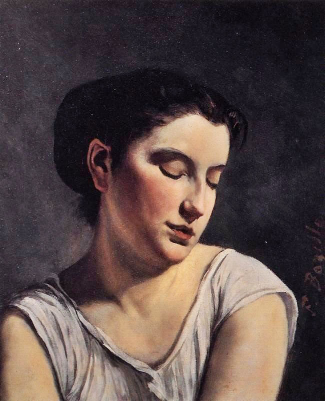Young Woman With Lowered Eyes by Jean Frederic Bazille