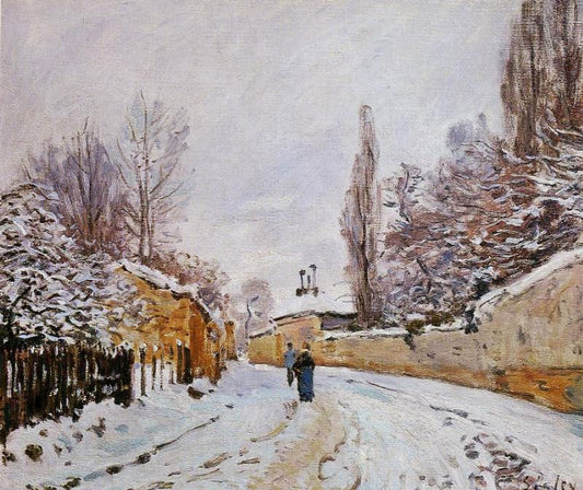 Road Under Snow, Louveciennes by Alfred Sisle