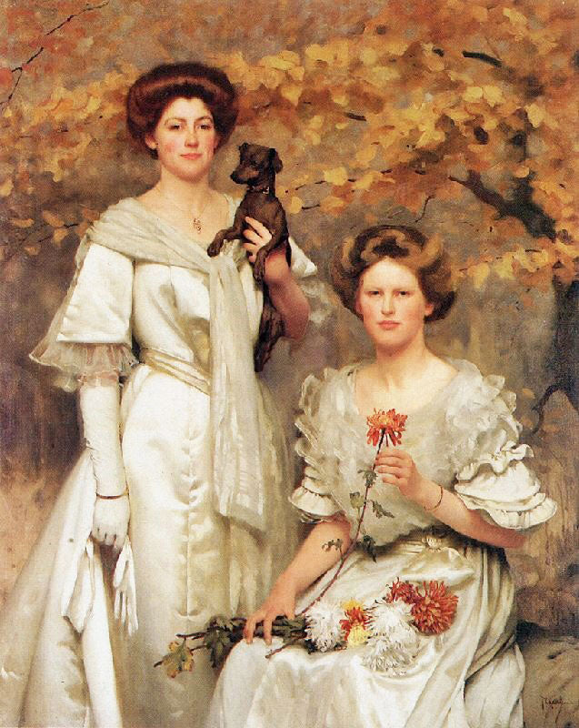 Hilda And Margaret, Daughters Of Professor Sir Edward Poulton by Thomas Cooper Gotch