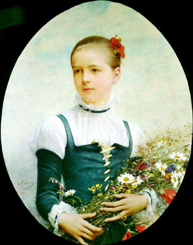 Portrait Of Edna Barger Of Connecticut by Jules Joseph Lefebvre