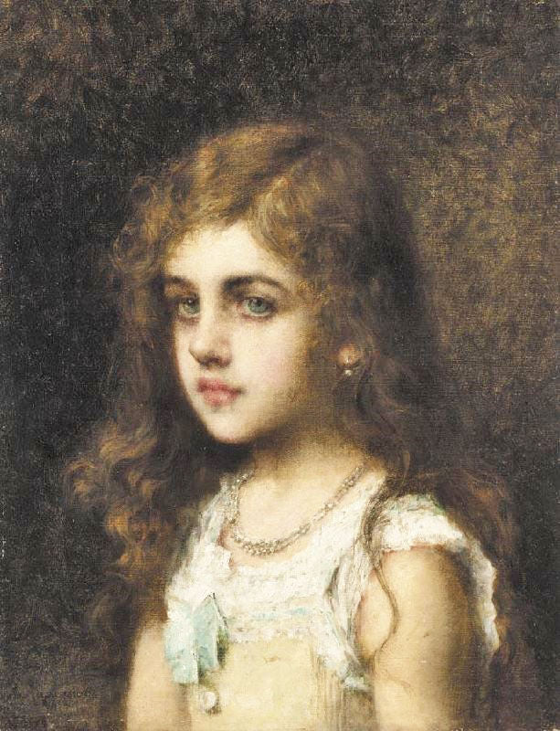YOUNG GIRL WITH A TURQUOISE BOW