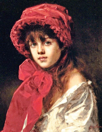 Girl In A Red Hat by Alexei Harlamoff