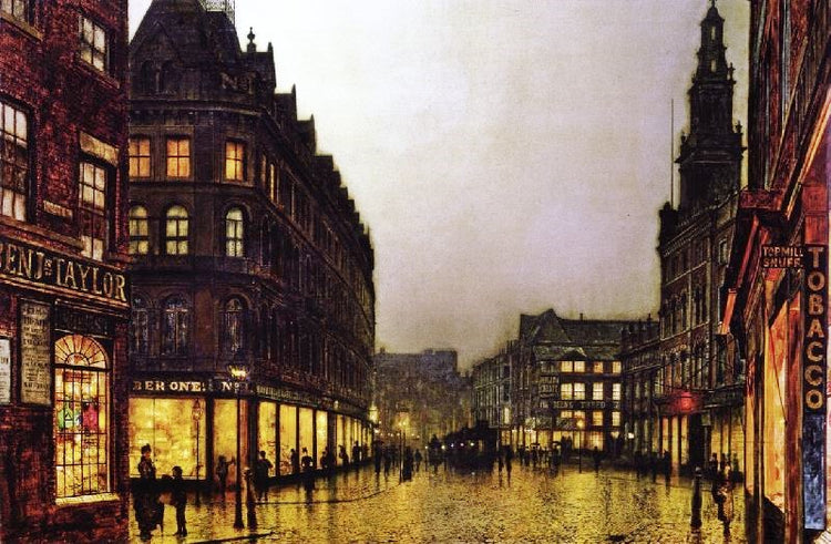 Boar Lane, Leeds By Lamplight by John Atkinson Grimshaw