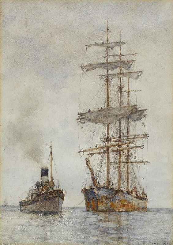 Towing by Henry Scott Tuke