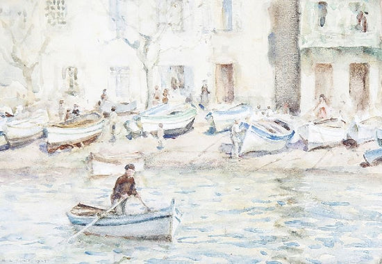 Boats At Cassis by Henry Scott Tuke