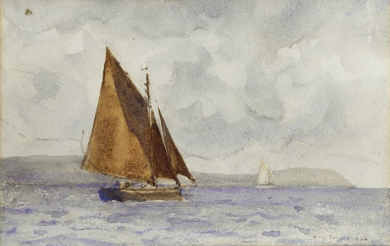 A Bawley Running Up The Coast by Henry Scott Tuke