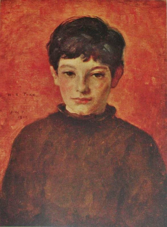 Boy Portrait In Red by Henry Scott Tuke