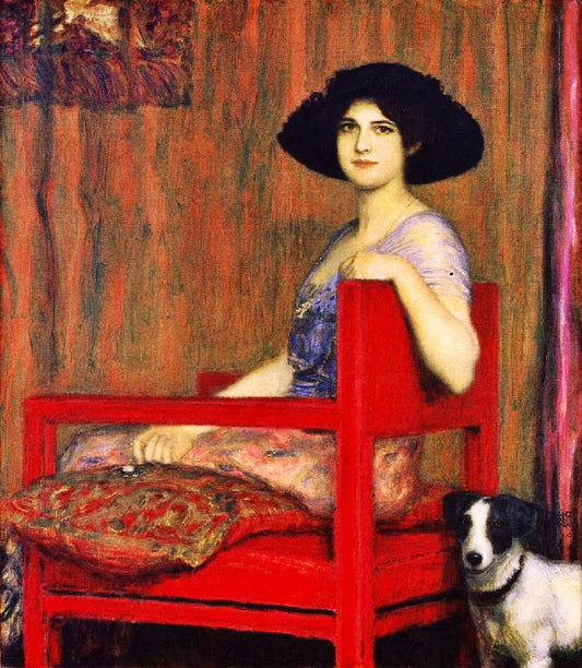 Mary In A Red Chair by Franz von Stuck