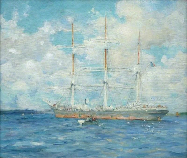 French Barque In Falmouth Bay by Henry Scott Tuke