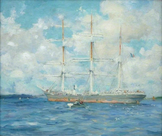 French Barque In Falmouth Bay by Henry Scott Tuke