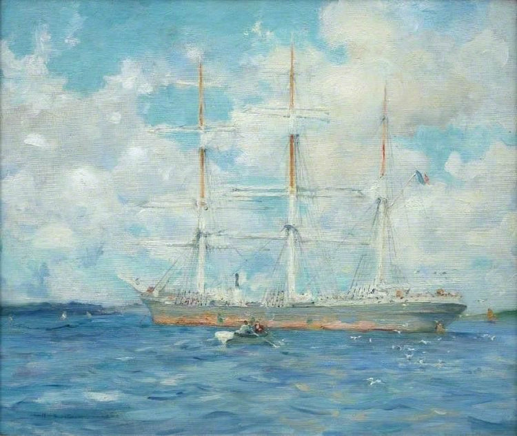 French Barque In Falmouth Bay by Henry Scott Tuke