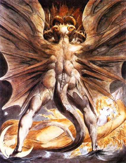 The Great Red Dragon And The Woman Clothed In Sun by William Blake
