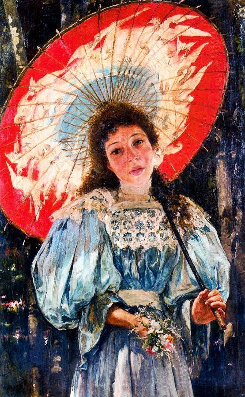 Mujer Con Sombrilla by Jose Mongrell Torrent