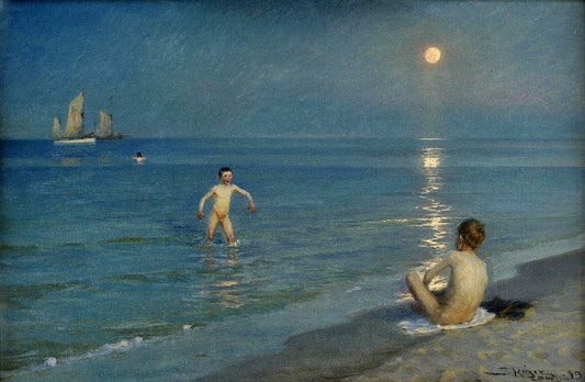 Boys Bathing At Skagen, Summer Evening by Peder Severin Kroyer
