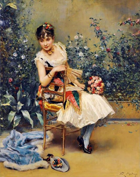 Aline With Flowers by Raimundo de Madrazo y Garreta