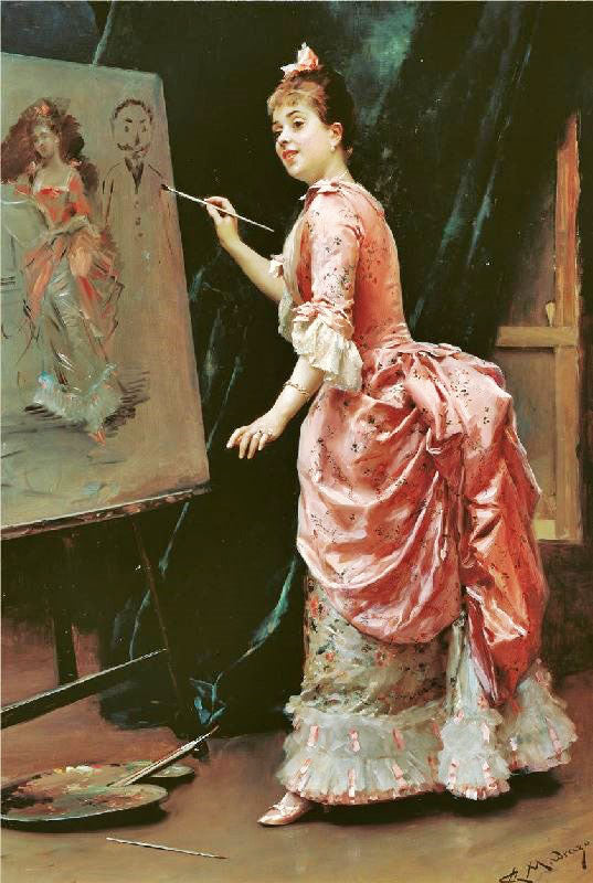Mischievous Model by Raimundo de Madrazo y Garreta