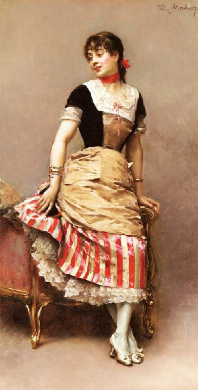 Portrait Of Aline Masson Leaning On A Sofa by Raimundo de Madrazo y Garreta