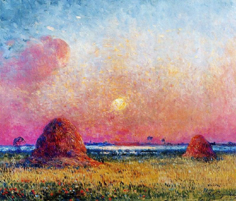 Wheat Stack At Sunset by Ferdinand du Puigaudeau