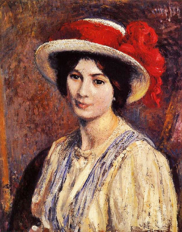Hat With A Red Ribbon by Georges Lemmen