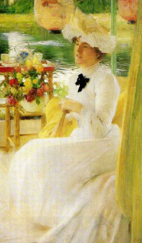 On The Houseboat by Arthur Hacker