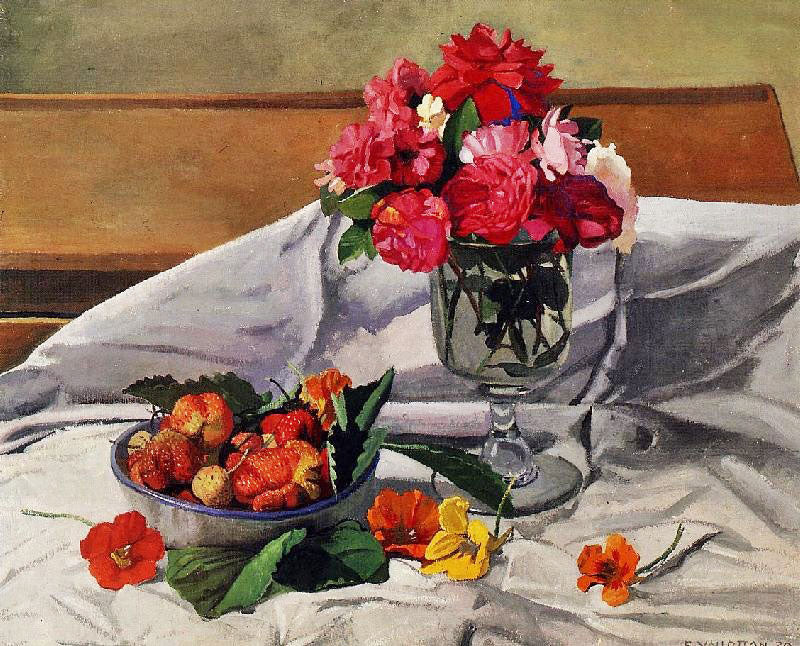 FLOWERS AND STRAWBERRIES