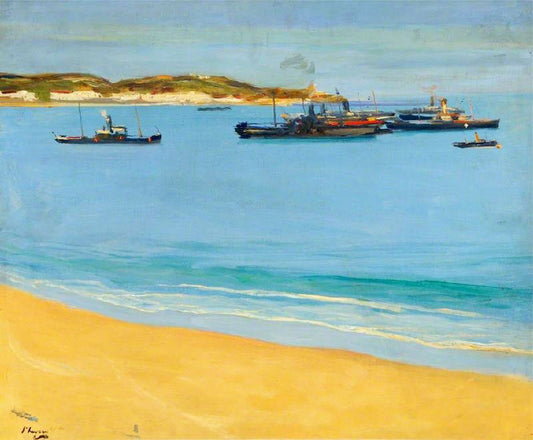The Harbour At St Jean De Luz, France: Early Morning by Sir John Lavery R.A.