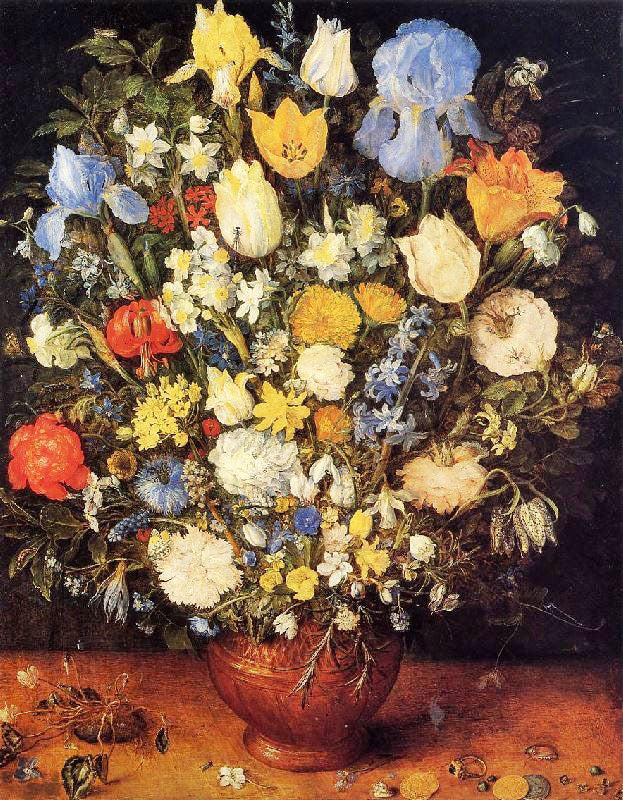 Bouquet Of Flowers In A Ceramic Vase by Jan Brueghel the Elder