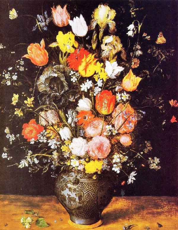 Bouquet Of Flowers In A Blue Vase by Jan Brueghel the Elder