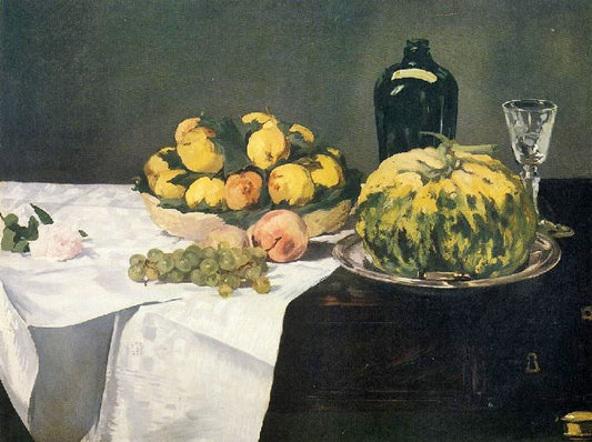Still Life With Melon And Peaches by Édouard Manet