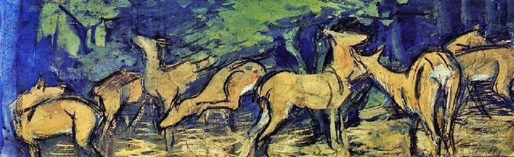 Deer At The Edge Of Forest by Franz Marc