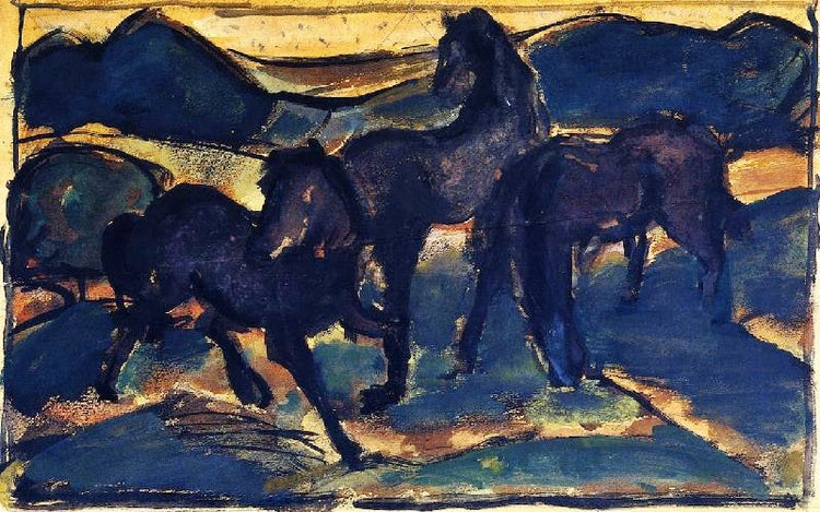 Horses At Pasture I by Franz Marc