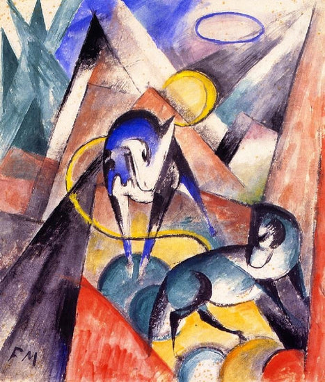 Landscape With Two Horses by Franz Marc