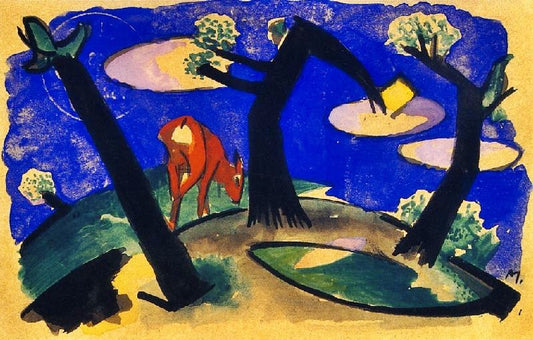 Landscape With Red Animal by Franz Marc