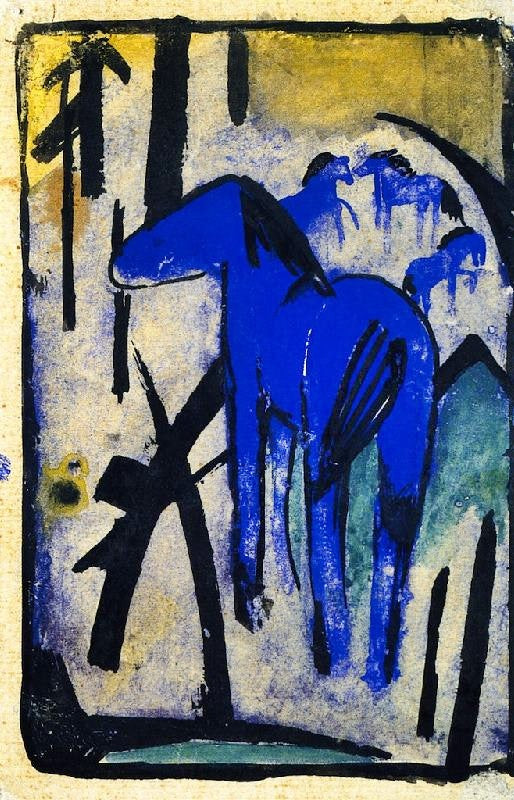 The Mother Mare Of The Blue Horses Ii by Franz Marc