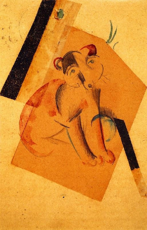 Dog In Expectation by Franz Marc
