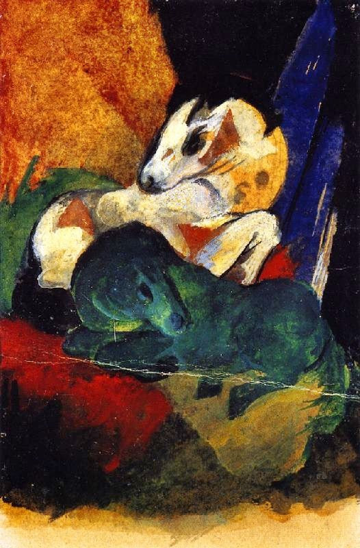 Green And White Horse by Franz Marc