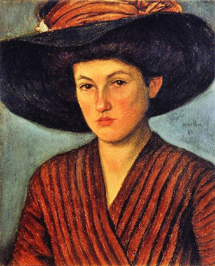 Young Lady With A Large Hat by Lesser Ur